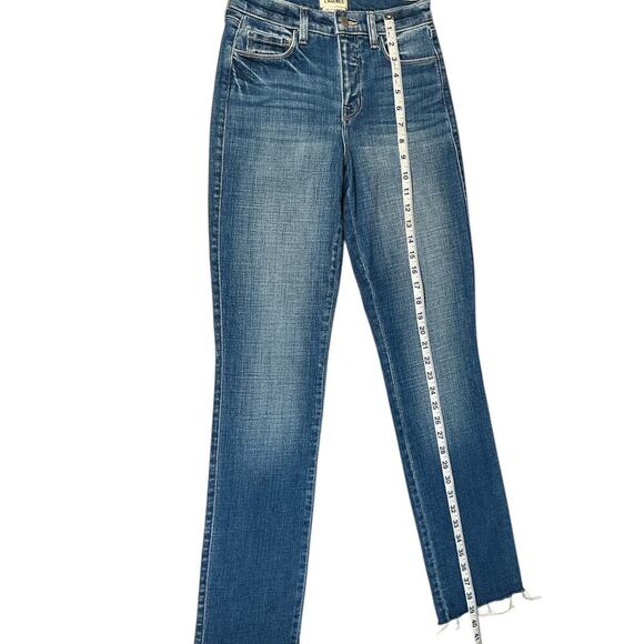 L'AGENCE SZ 25 NWOT Soft Cotton Blend Blue Classic Straight Leg Frayed Bottom - Picture 6 of 8